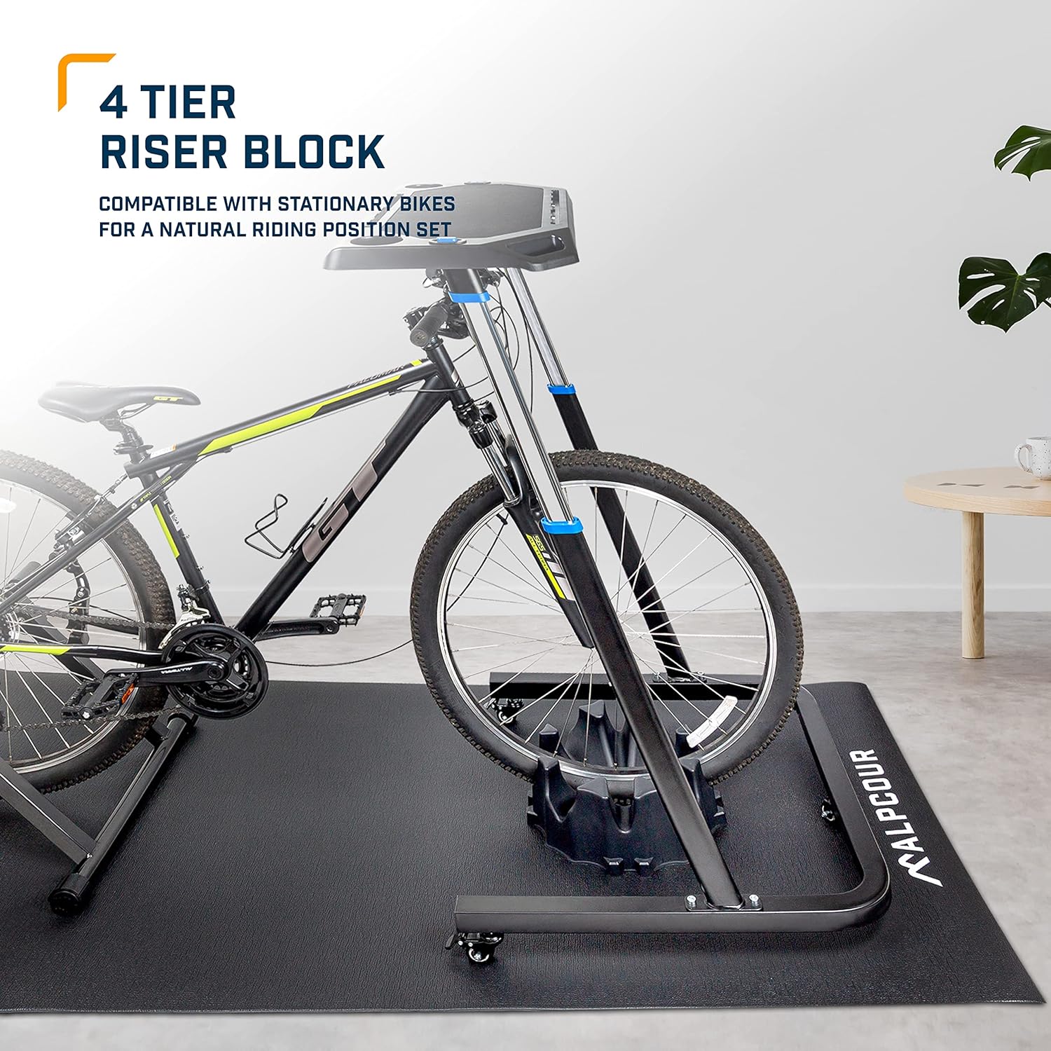 Alpcour 4-Tier Bike Trainer Riser Block - Anti-Skid, Natural Ride Position Extender