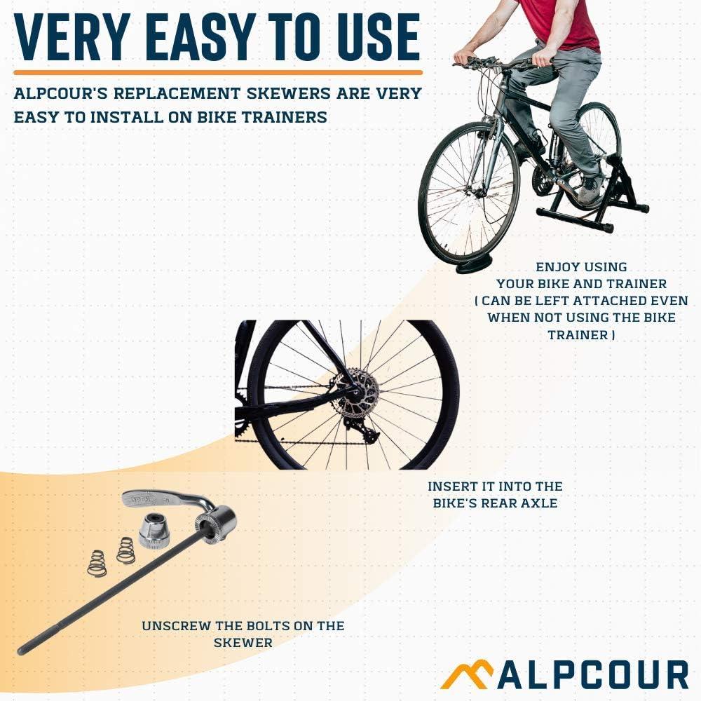 Alpcour Quick-Release Rear Wheel Skewer - Road & Mountain Bike Trainer Accessory