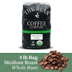 The Bean Organic Coffee Company Organic Vanilla Bean, Medium Roast, Whole Bean, 5-Pound Bag