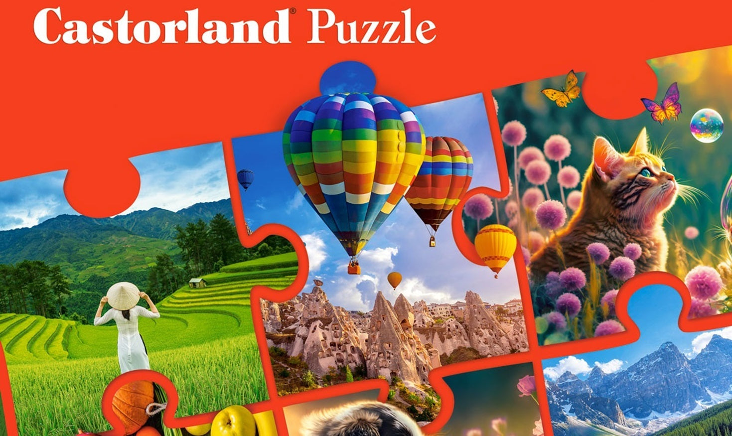 CASTORLAND 2000 Piece Jigsaw Puzzles, Village Clock Tower, Dolomites, Italy, Idyllic Landscape, Mountains and lake, Adult Puzzle