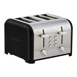 Kenmore 4-Slice Black Stainless Steel Toaster, Dual Controls, Wide Slot