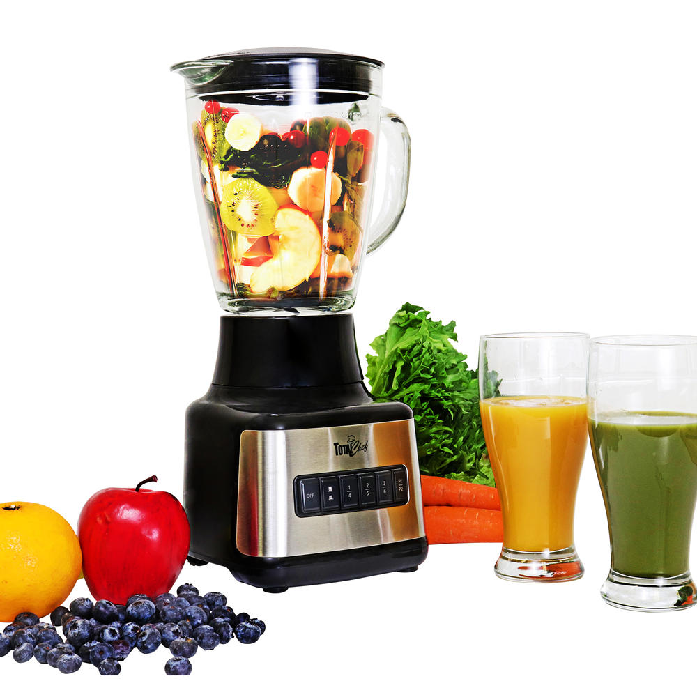 Total Chef 6-Speed Countertop Blender with Glass Jar, 6-cup, 500 Watts