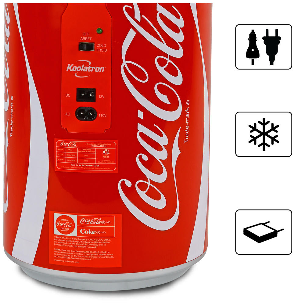 Coca-Cola 8 Can Portable Mini Fridge AC/DC 5.4L (5.7 qt)