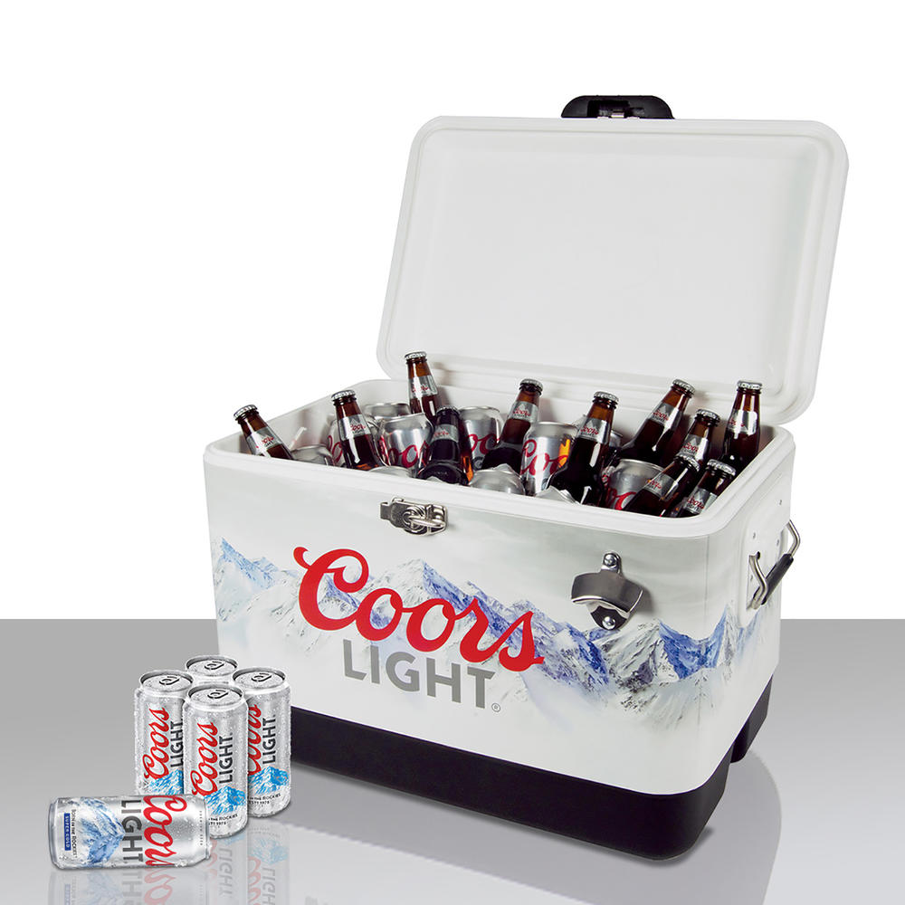 Coors Light Ice Chest Cooler with Bottle Opener, 51L (54 qt), 85 Cans