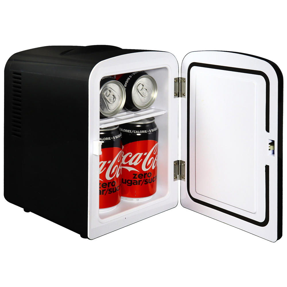 Coca-Cola Coke Zero 4L Cooler/Warmer 12V DC 110V AC Mini Fridge, Black