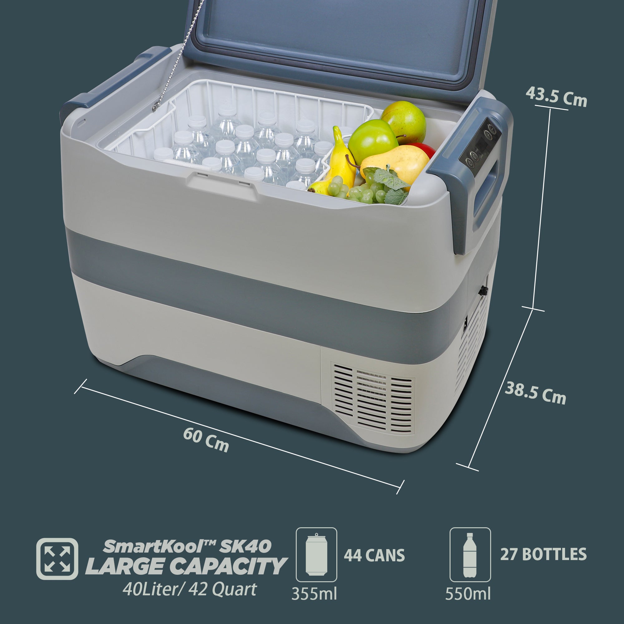 Koolatron 12V Portable Freezer/Refrigerator w/ Bluetooth, 42 qt (40L)
