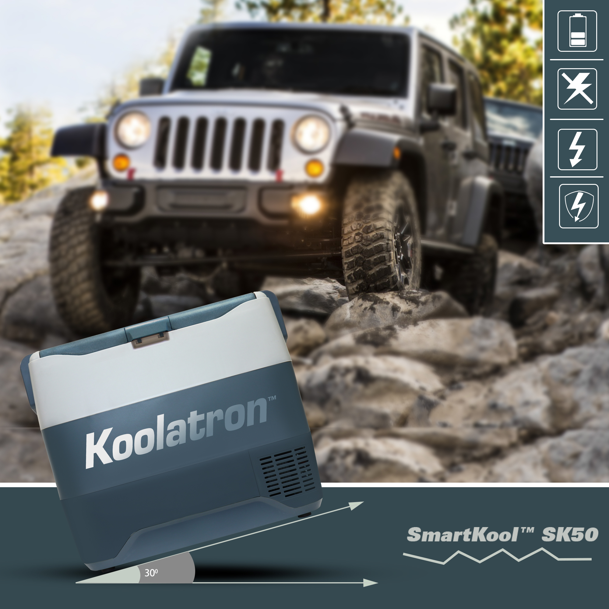 Koolatron 12V Portable Freezer/Refrigerator w/ Bluetooth, 54 qt (50L)