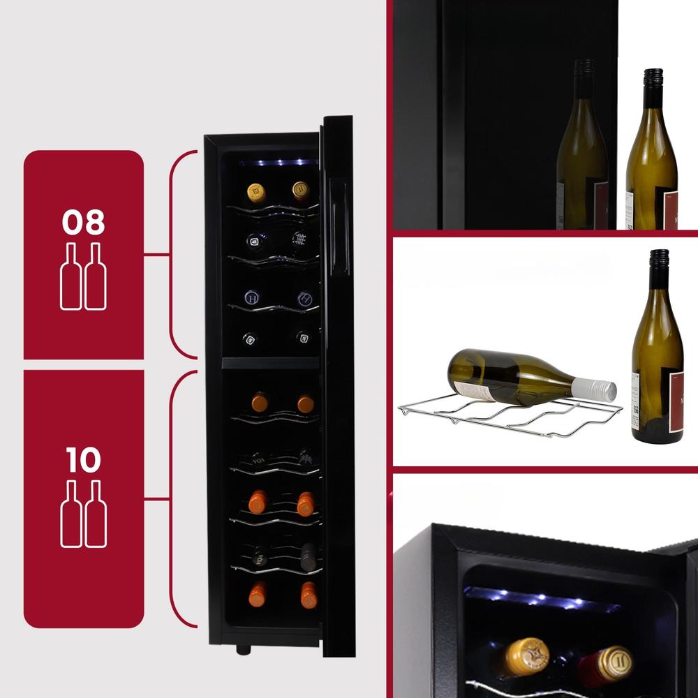 Koolatron 18 Bottle Slim Dual Zone Wine Cooler Thermoelectric Freestanding Wine Fridge