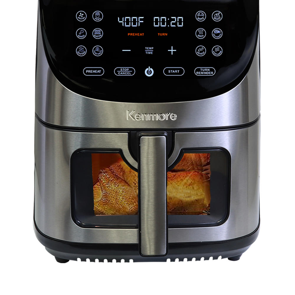 Kenmore Digital Air Fryer  8 Qt  12 Cooking Presets Stainless Steel