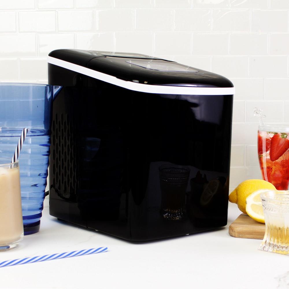 Koolatron Portable Automatic Ice Maker, 1.85L (2 qt), Black, Sm or Lg Ice in 7 Min, Self-Cleaning