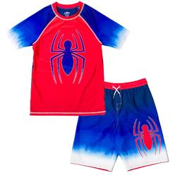 Marvel Boys' Spiderman Rash Guard and Swim Trunks Set, Sizes 2T-7