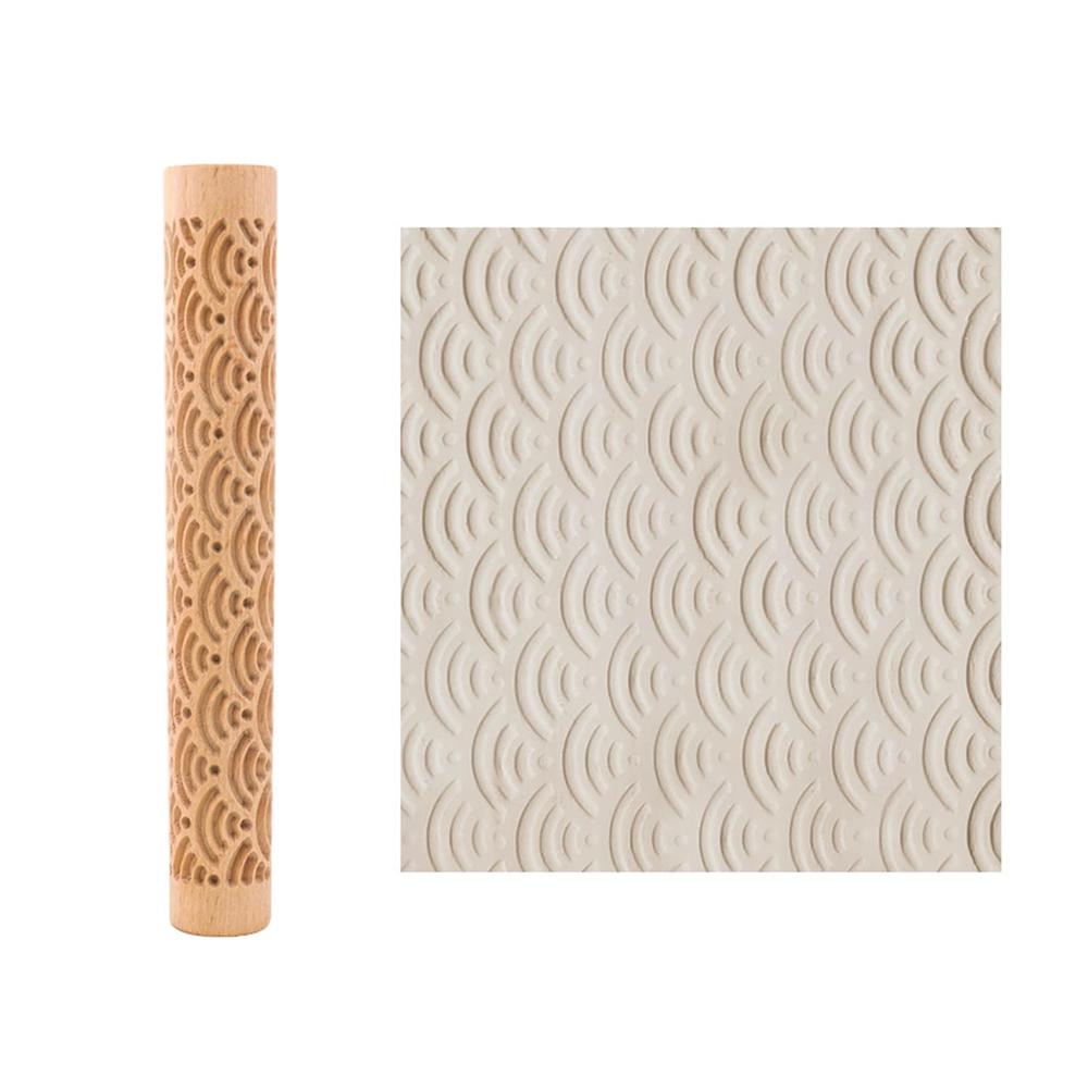 thinkstar Large Texture Rollers 2Cm Pottery Tools Wooden Hand Rollers ...