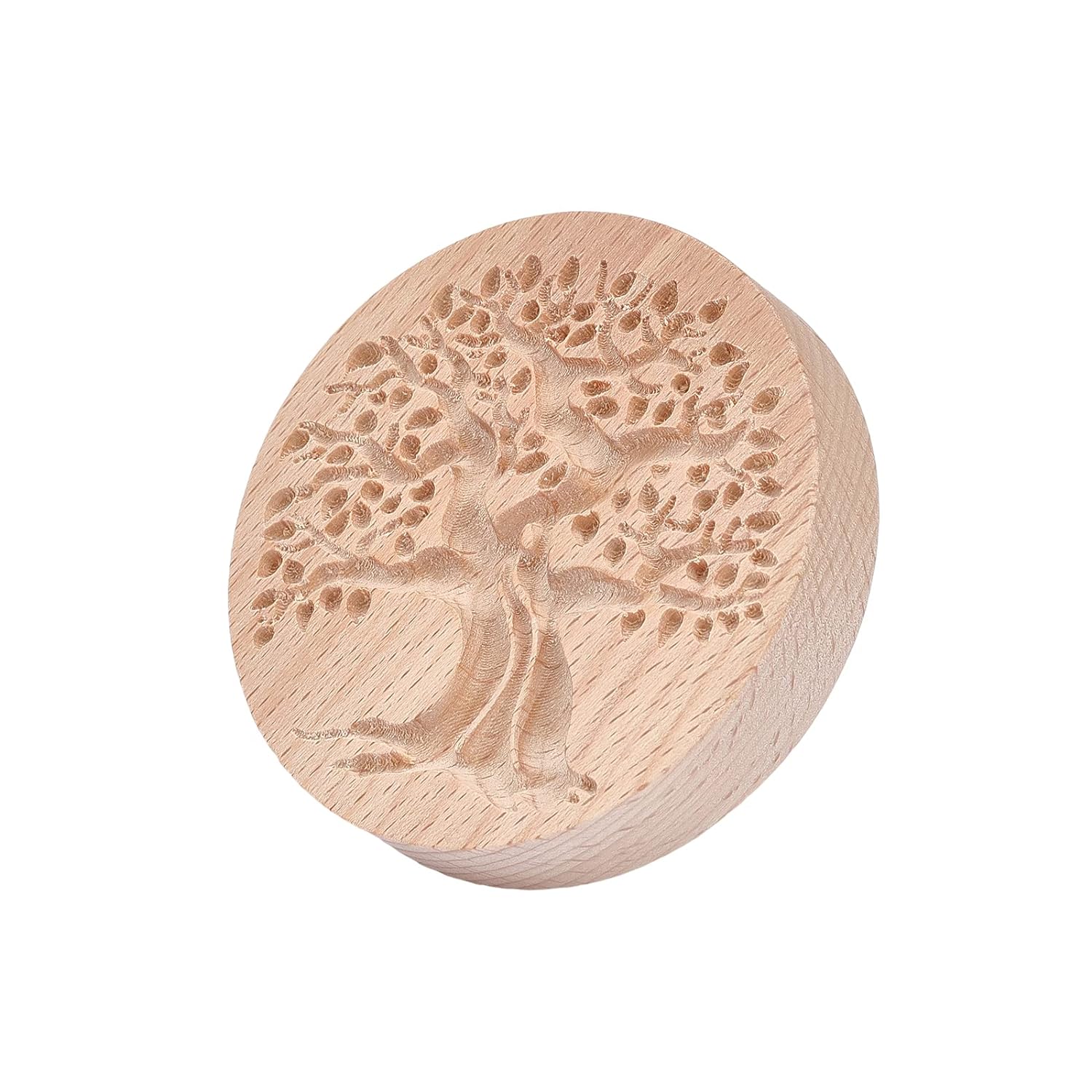 thinkstar Tree of Life Pattern Wooden Clay Stamp for DIY Creation Clay Tool Clay Pottery Tool