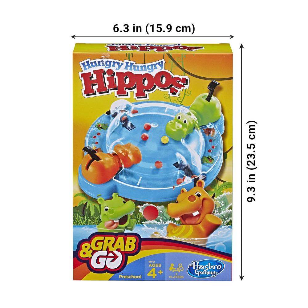Chumping Hasbro Gaming Elefun & Friends Hungry Hungry Hippos Grab & Go Game ...