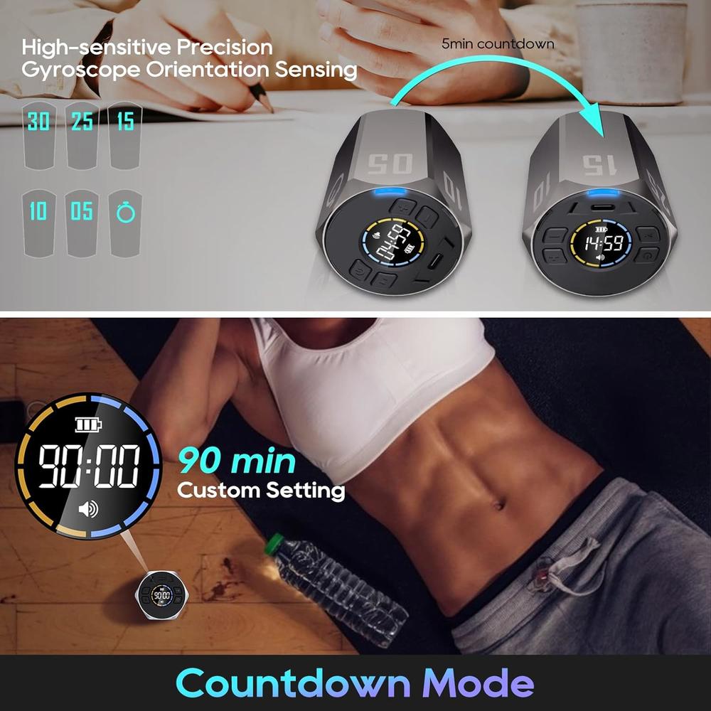 thinkstar Timer, Digital Timer Can Count Up&Down, Gravity Gyro Flip ...