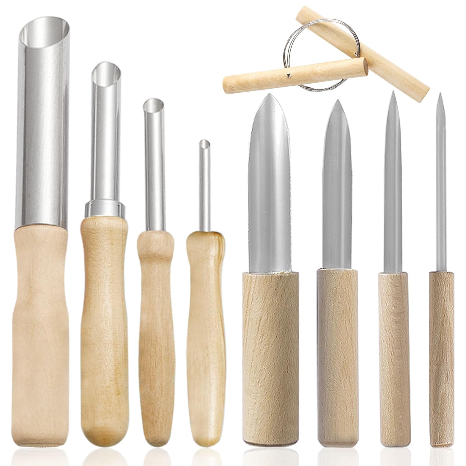 9 Pcs Clay Tools, Sculpting Tools, Clay Wire Cutter, Pottery Tools and Supplies