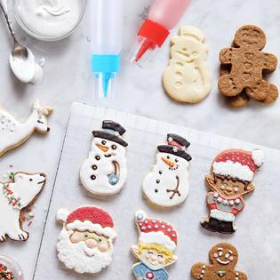 thinkstar Cookie Icing Bottles, 6 Squeeze Applicator Bottles, 2 Each (1, 2  And 4 Ounces), Royal Icing Tools, Cake Sugar Cookie Decor…