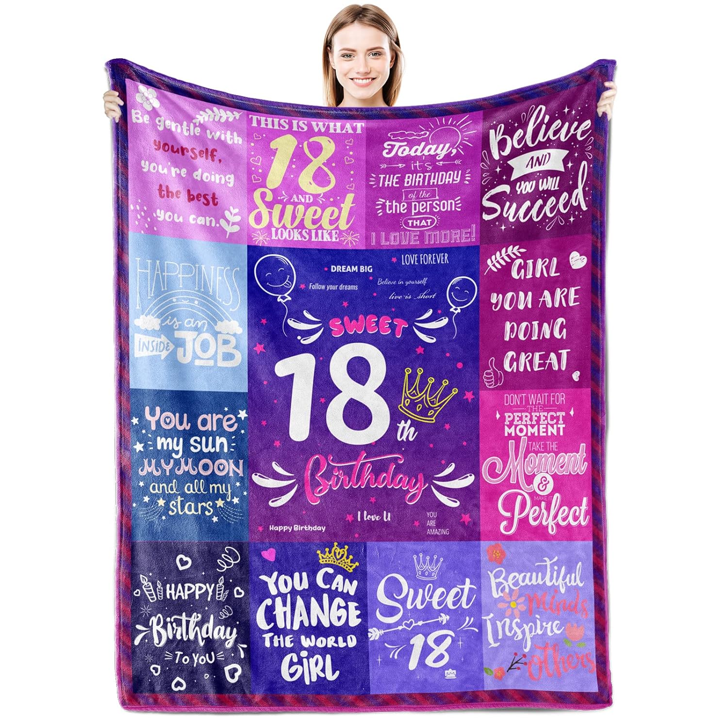thinkstar 18 Year Old Girl Birthday Gifts Blanket 60X50, Gifts For 18  Year Old Girl, Best Gifts For 18 Year Old Girls, Birthday Gi…