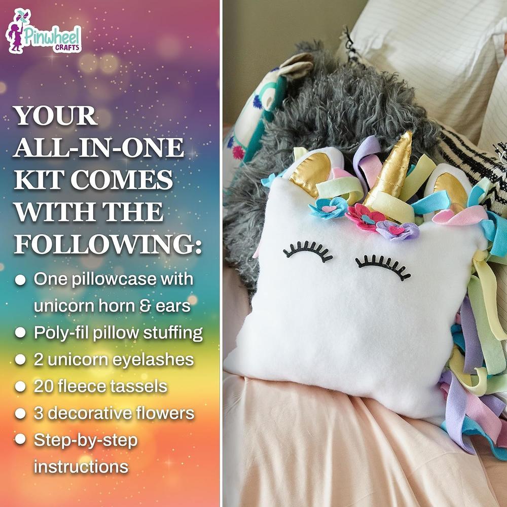 thinkstar Unicorn Pillow Kit - No Sew Unicorn Craft Kit - Gifts For Girls,  Arts And Crafts For Kids Ages 8-12 - Unicorn Toys For 6 Y…