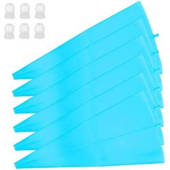 thinkstar 16 Inch Silicone Pastry Bags 6-Pack Reusable Icing Piping Bags Cake Decorating Bags Baking Cookie Cake Decoration Bonus 6 …