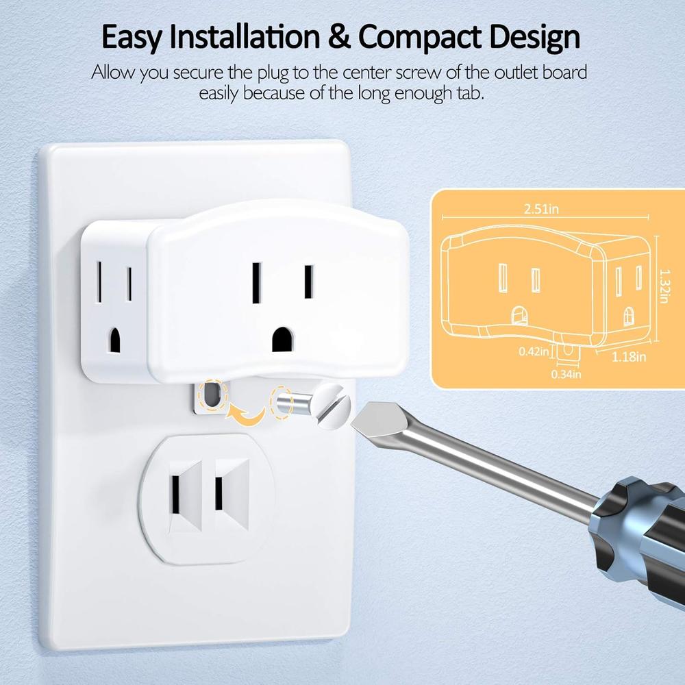 thinkstar 3 Prong To 2 Prong Polarized Grounding Adapter, 2 Pack, Plug ...