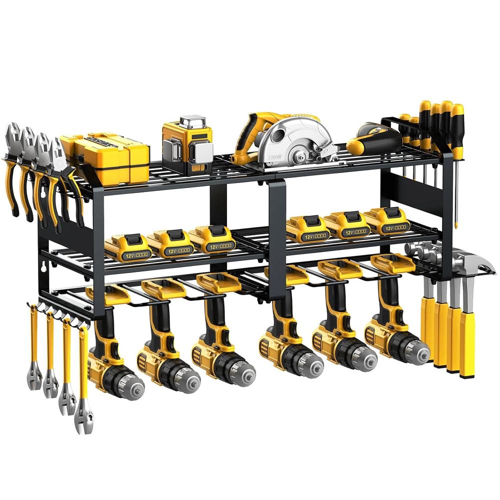 thinkstar Power Tool Organizer Wall Mounted, 6 Tool Drill Holders With ...