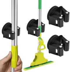 thinkstar Magnetic Mop Broom Holder,Heavy Duty Movable Magnetic Broom Holder Rack,Anti-Slip Wall Mounted Utility Storage Mop Shovel …