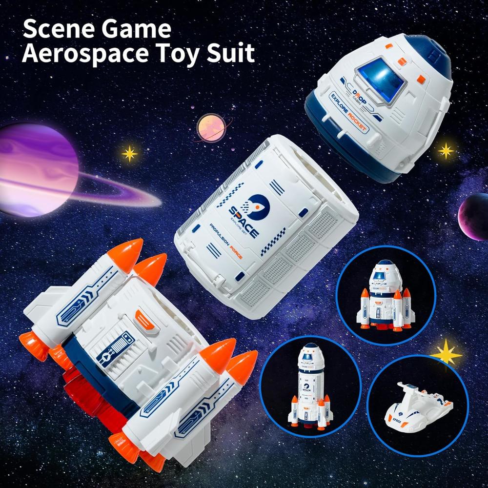 thinkstar Space Shuttle Rocket Toys - Rocket Ship Toy With Astronaut ...