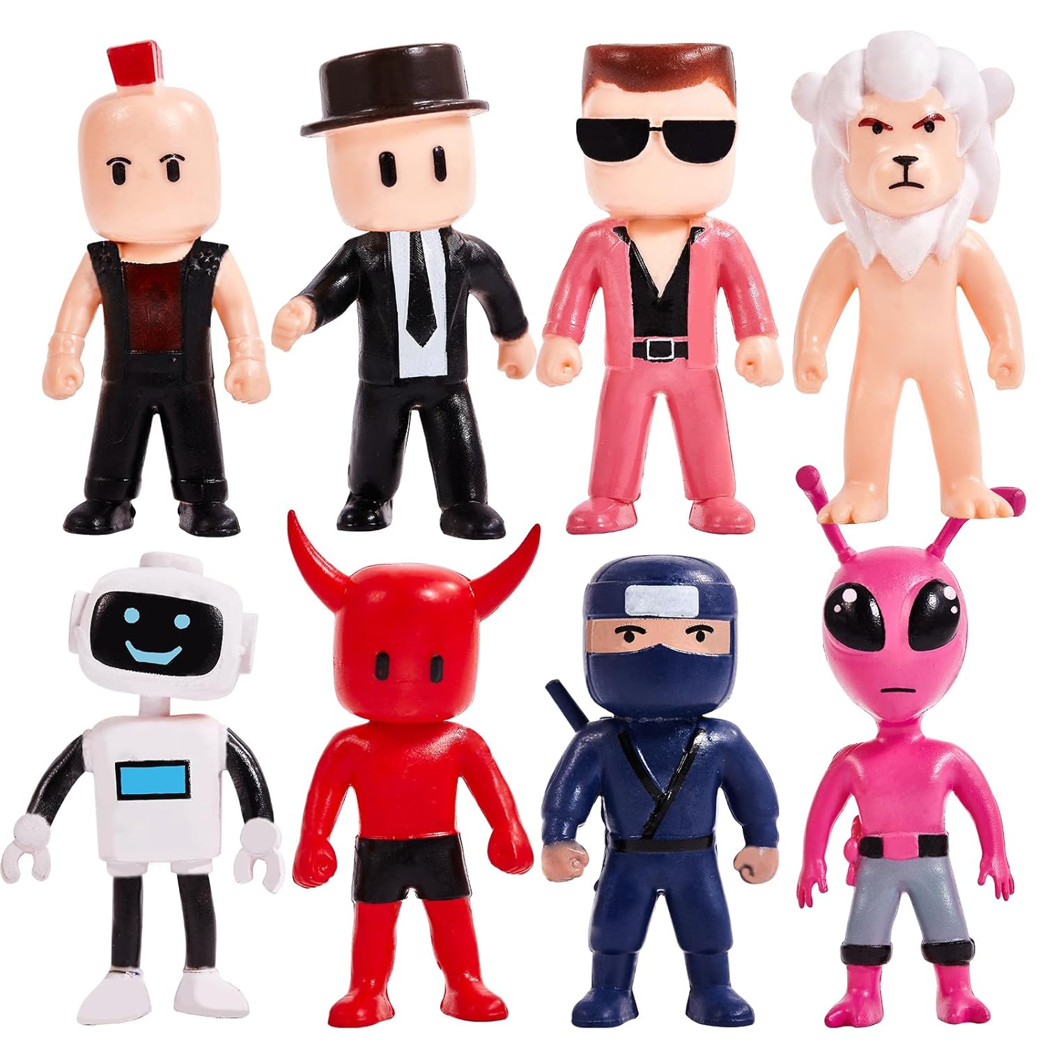 thinkstar Stumble Guys Toys, 8Pcs 2.6 Inches Pvc Stumble Guys Figures,  Character Figures For Collecting, Decorating And Playing