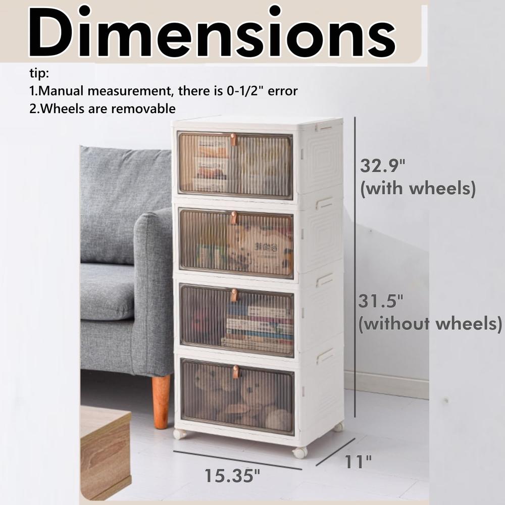 thinkstar 23Qt Plastic Storage Bins Organizer 4 Tier, Stackable Bins ...