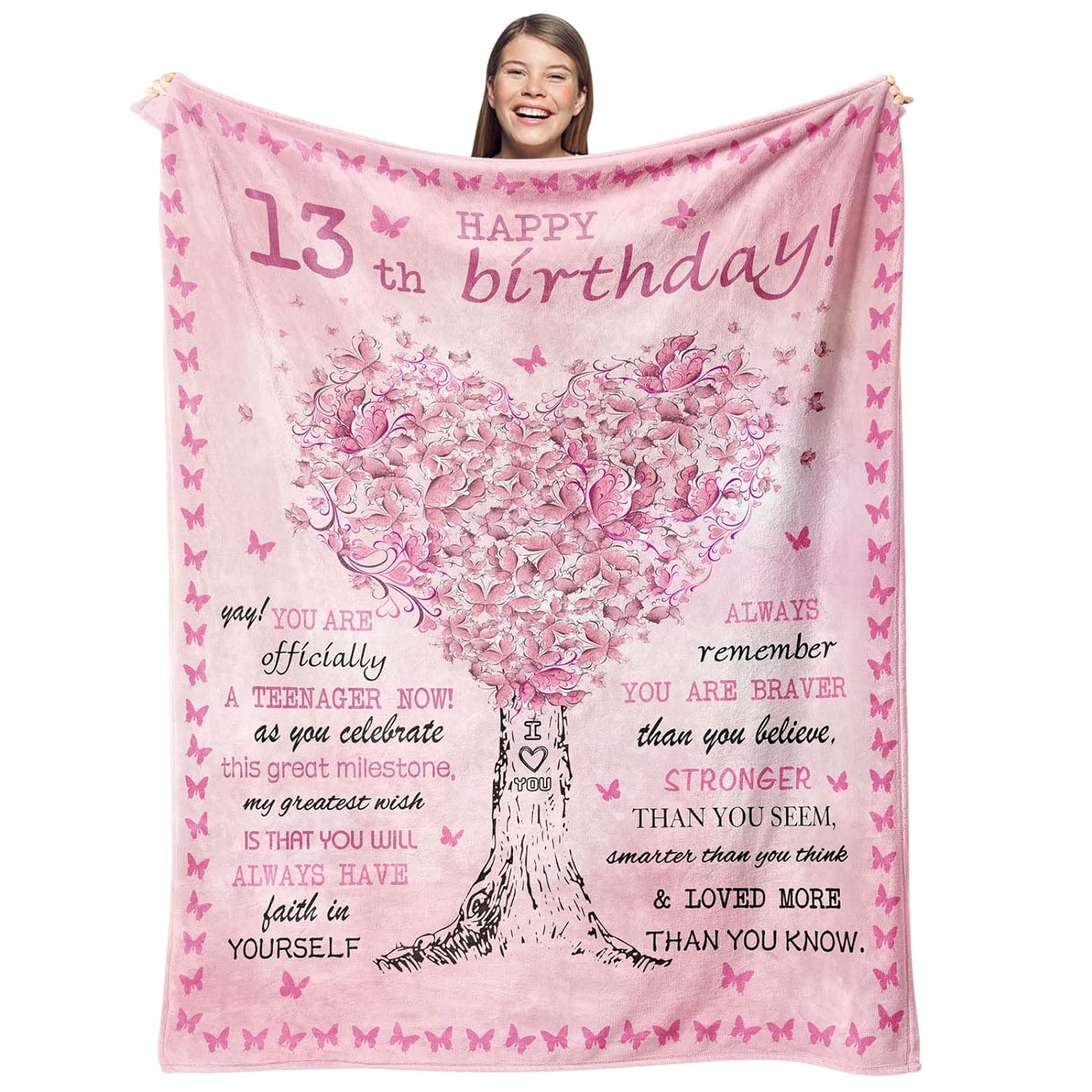 thinkstar 13 Year Old Girl Gifts For Birthday Blanket,13Th Birthday  Decorations For Girls Throw 50 X 60,Gifts For 13 Year Old Girl…