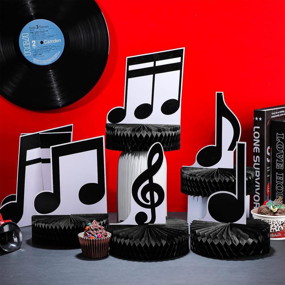 thinkstar 8 Pack Music Notes Honeycomb Centerpieces Musical Party ...
