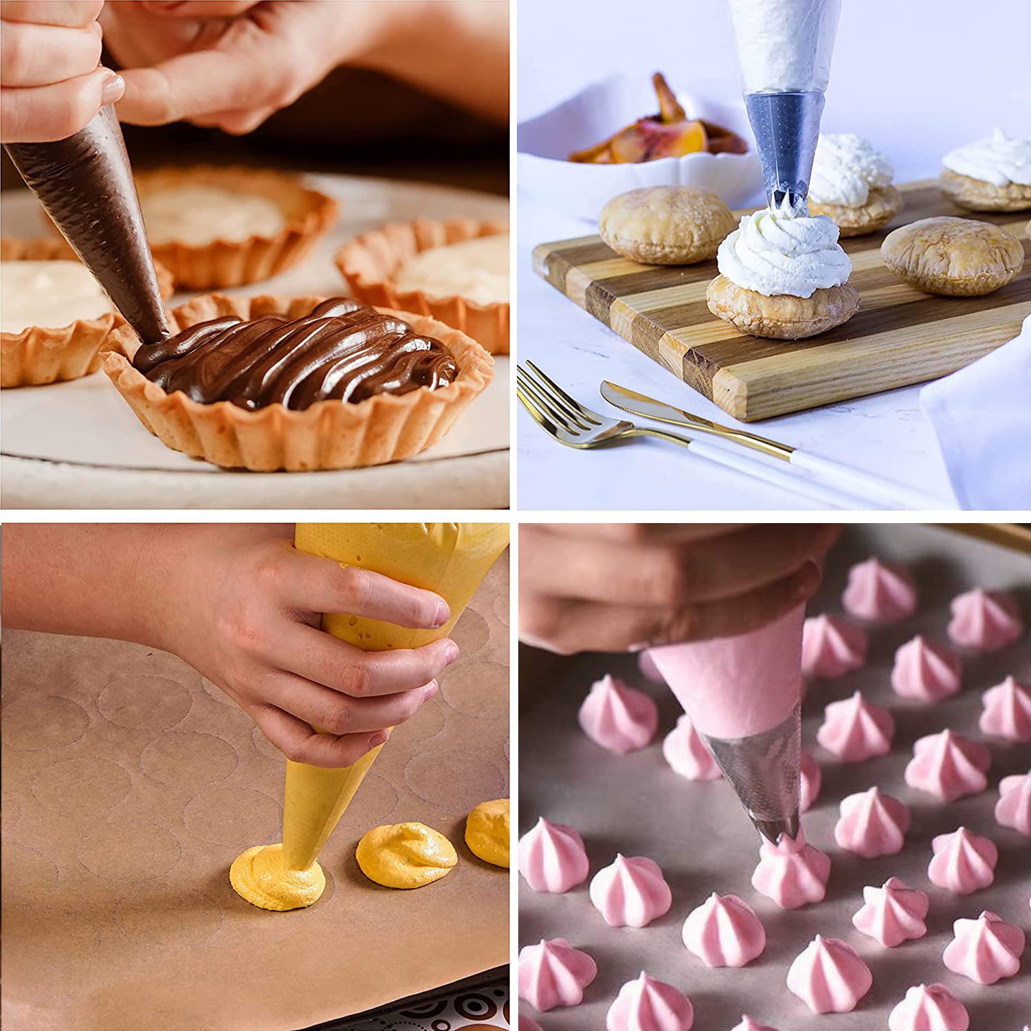 thinkstar Tipless Piping Bags For Royal Icing,12 Inch Disposable Pastry Bags,100 Pcs Icing Bags For Cake, Cream Frosting And Cookie …