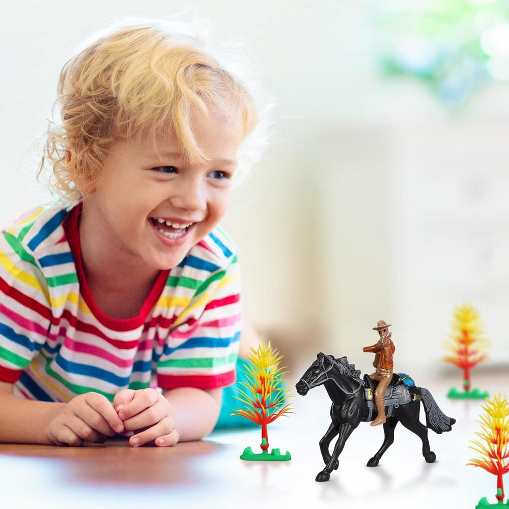 Water Rodeo Toys thinkstar Cowboy Riding Horse Figurine 4Pcs Cowboy Action Figure ...