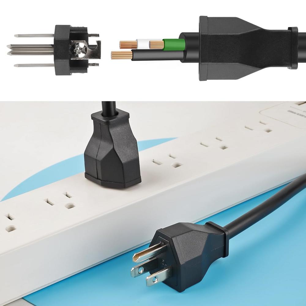 thinkstar 2-Pole, 3 Wire Grounding Plug Extension Cord Straight Blade ...