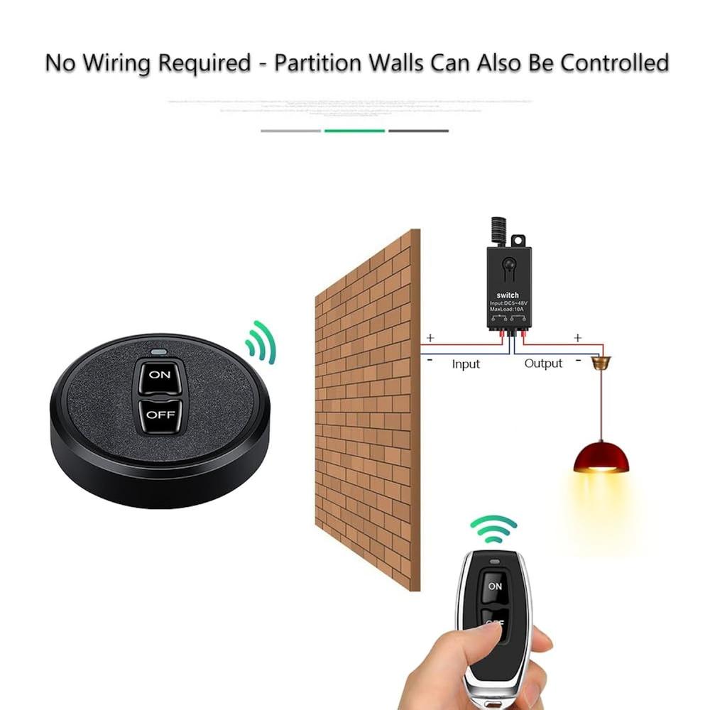 thinkstar 12V Wireless Switch,Mini Wireless Light Switch Kit,Dc 12V ...