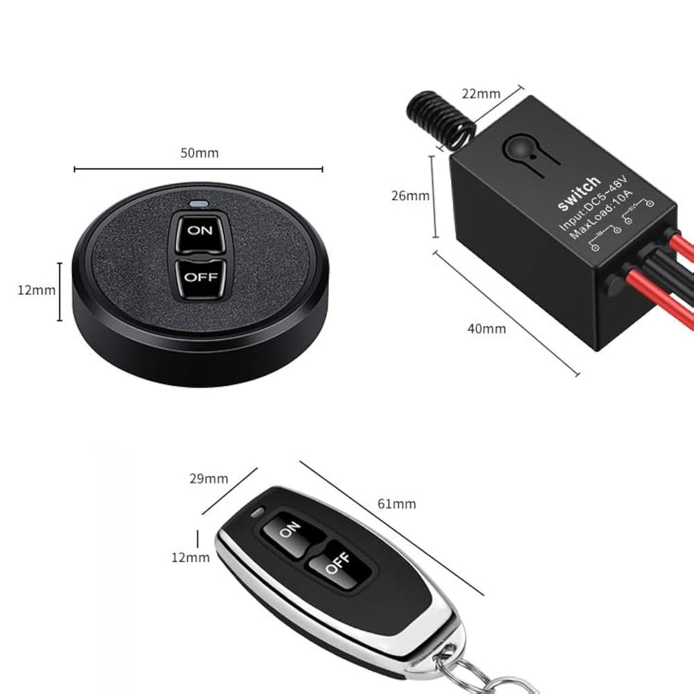 thinkstar 12V Wireless Switch,Mini Wireless Light Switch Kit,Dc 12V ...