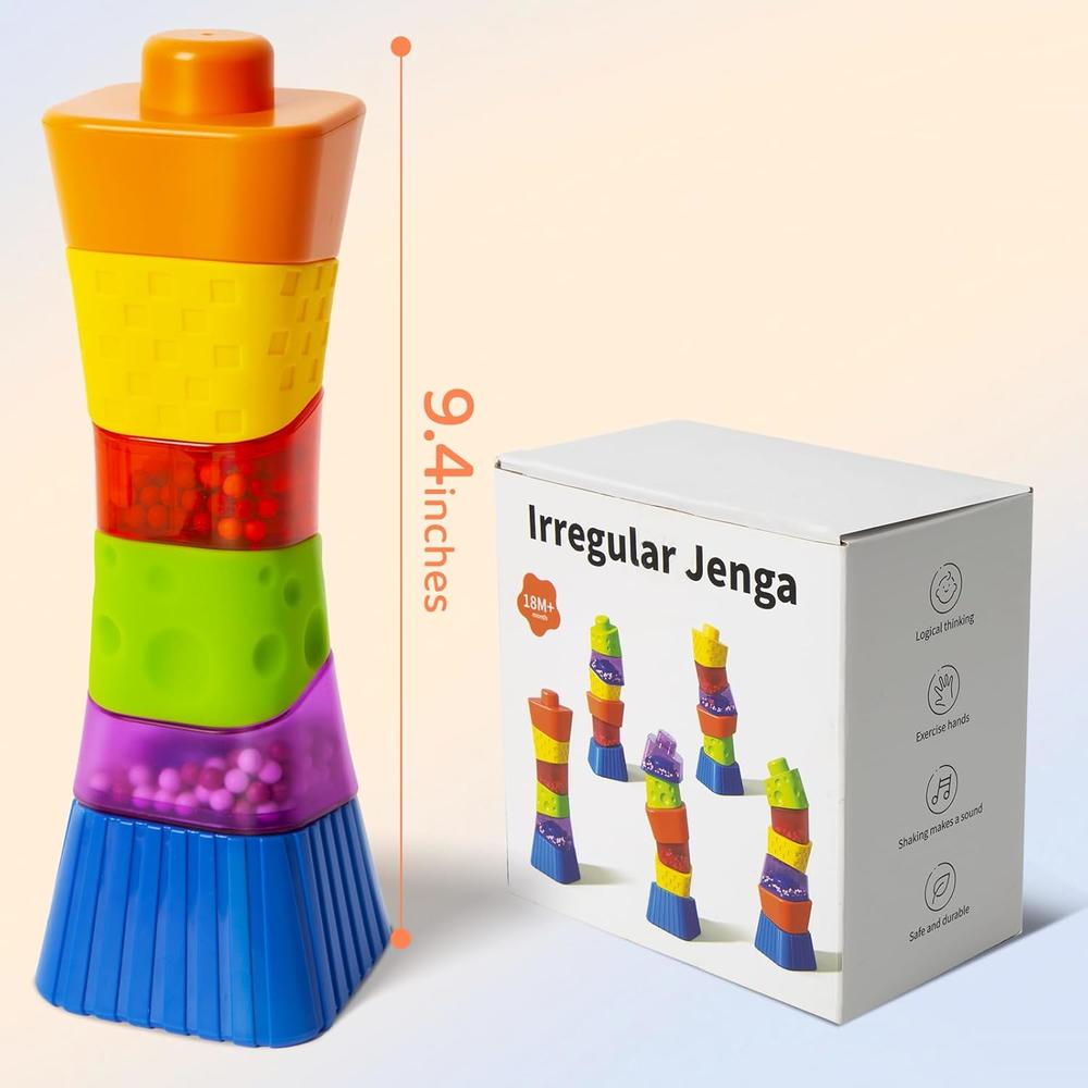 thinkstar Stacking Building Blocks, Montessori Colorful Blocks Toy ...