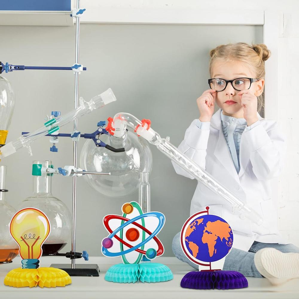 Science Prop Decore thinkstar 9 Pieces Science Party Decorations Science Theme Honeycomb ...