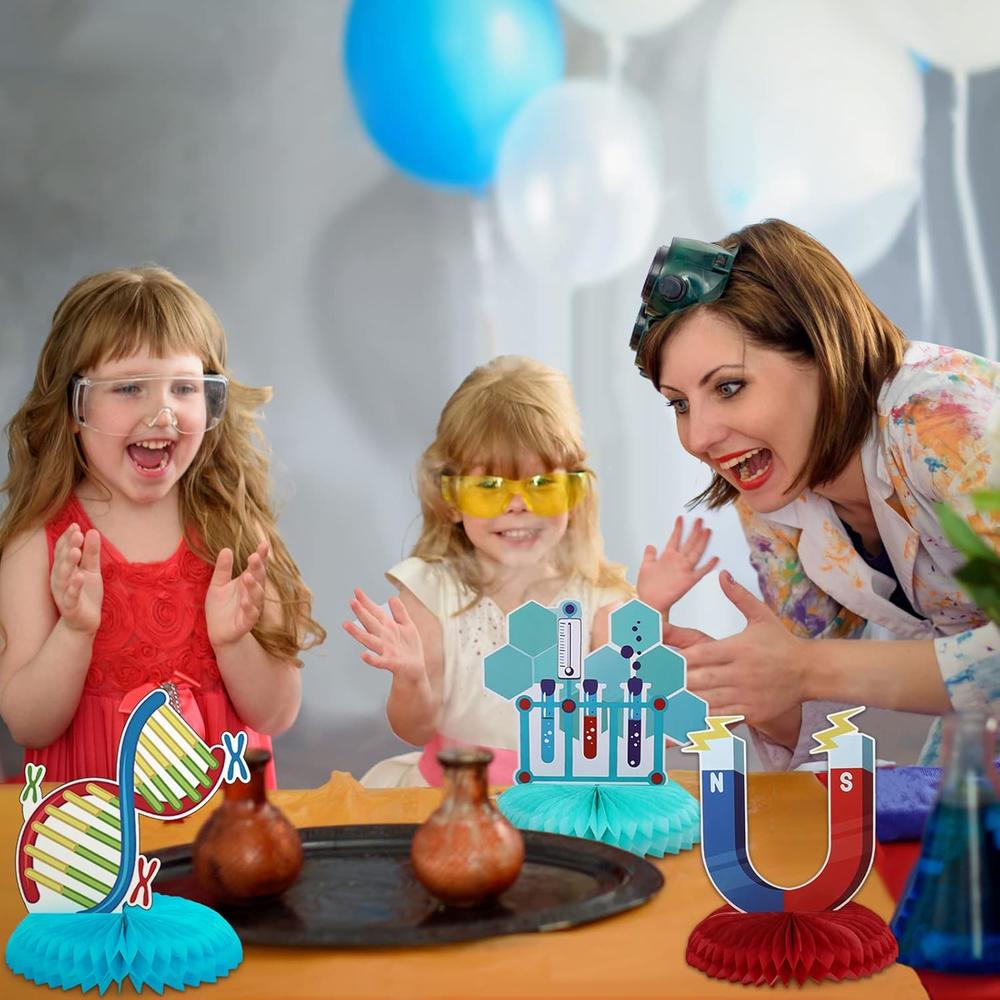 thinkstar 9 Pieces Science Party Decorations Science Theme Honeycomb ...