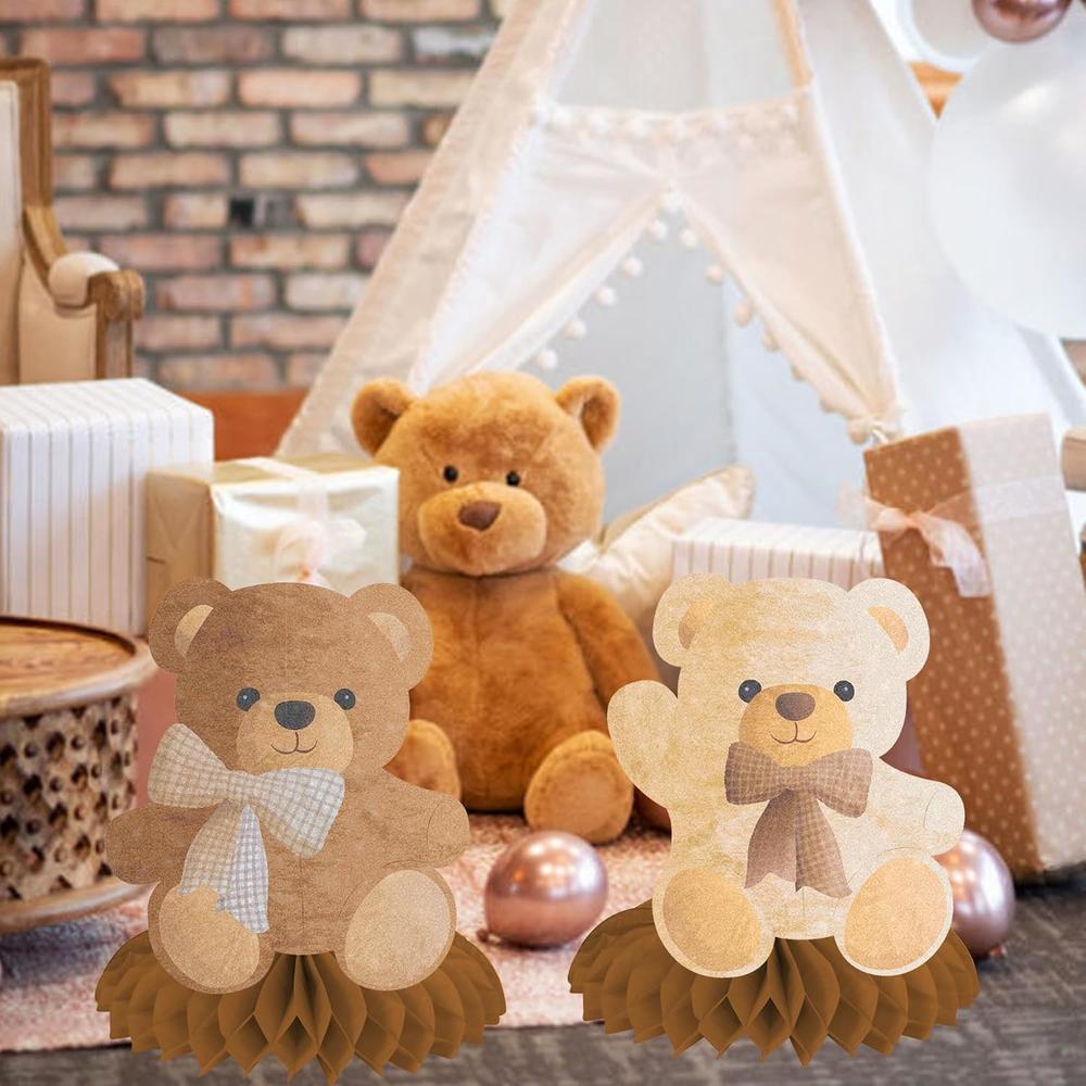 thinkstar 9Pcs Teddy Bear Honeycomb Centerpieces Teddy Bear Baby Shower ...