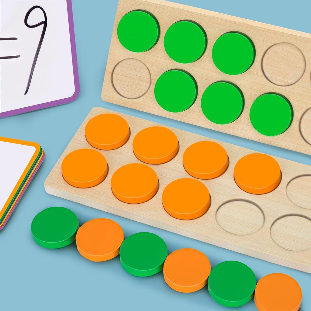 thinkstar Wooden Ten-Frame Set, Math Manipulative For Kindergarten ...