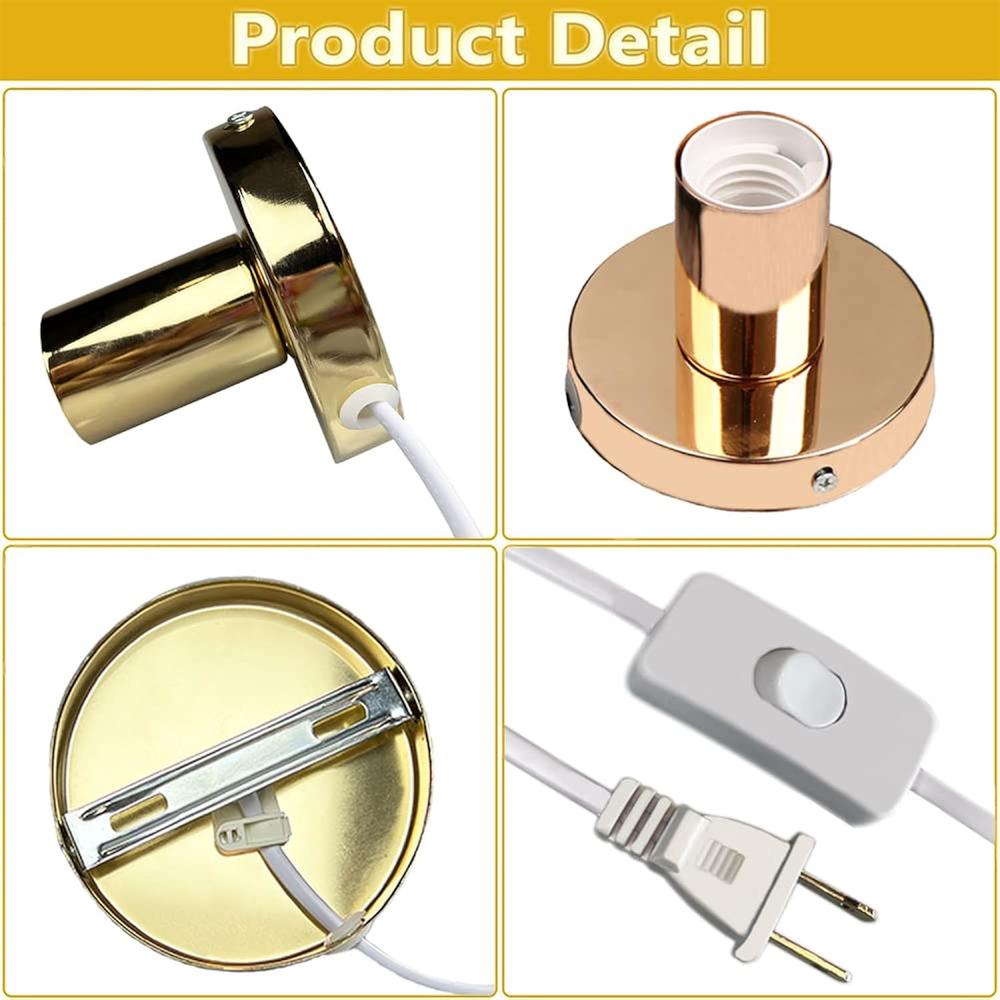 thinkstar Industrial Table Lamp Base,Small Polished Metal Desktop Light ...