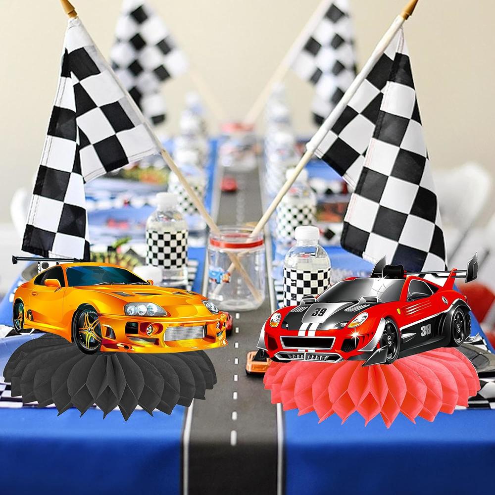 thinkstar 12Pcs Race Car Birthday Centerpieces For Children Car Racing ...