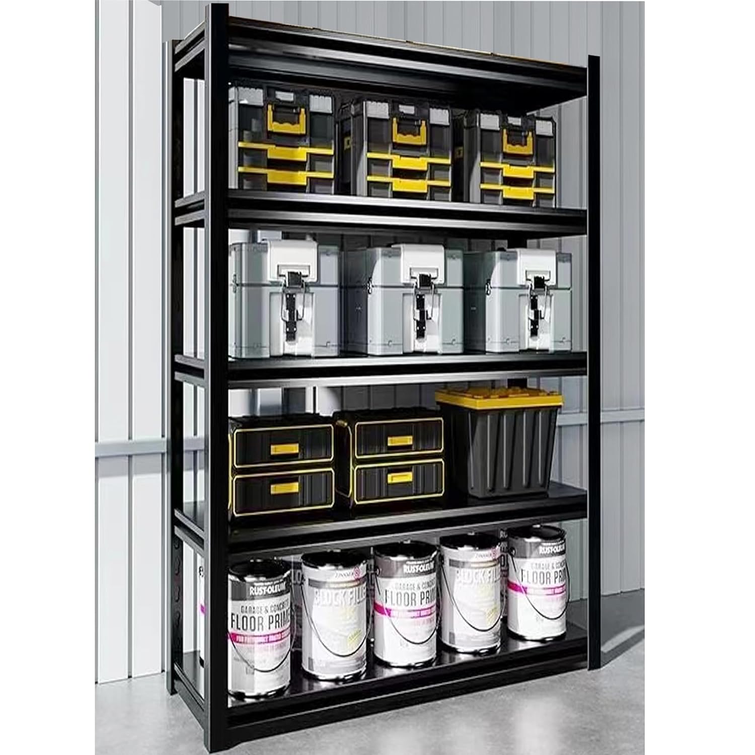 thinkstar 5 Tier Utility Shelves Metal Storage Shelves Garage Shelving Unit Adjustable Garage Storage Shelves Storage Racks Heavy Du…