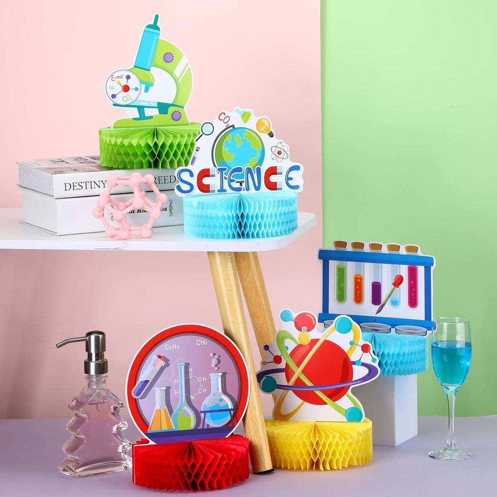 thinkstar 9 Pcs Science Party Decorations Science Honeycomb ...