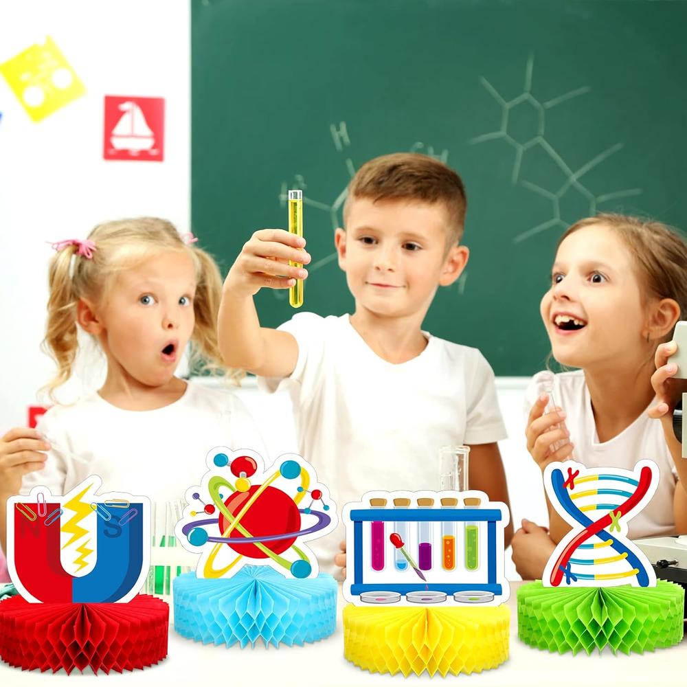 thinkstar 9 Pcs Science Party Decorations Science Honeycomb ...
