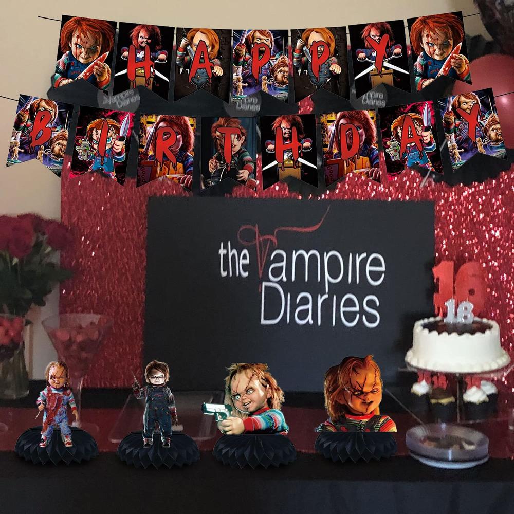 thinkstar 9 Pcs Chucky Birthday Party Decorations,Chucky Theme Party ...