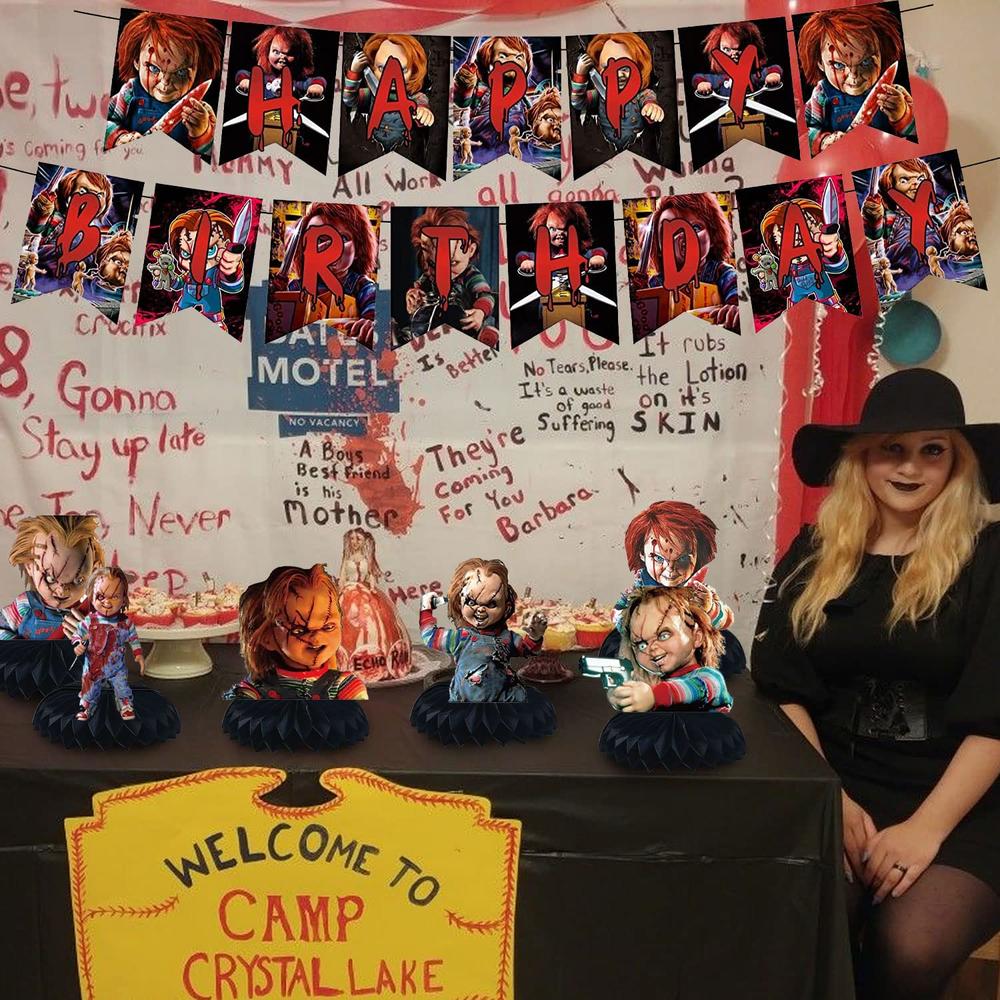 thinkstar 9 Pcs Chucky Birthday Party Decorations,Chucky Theme Party ...