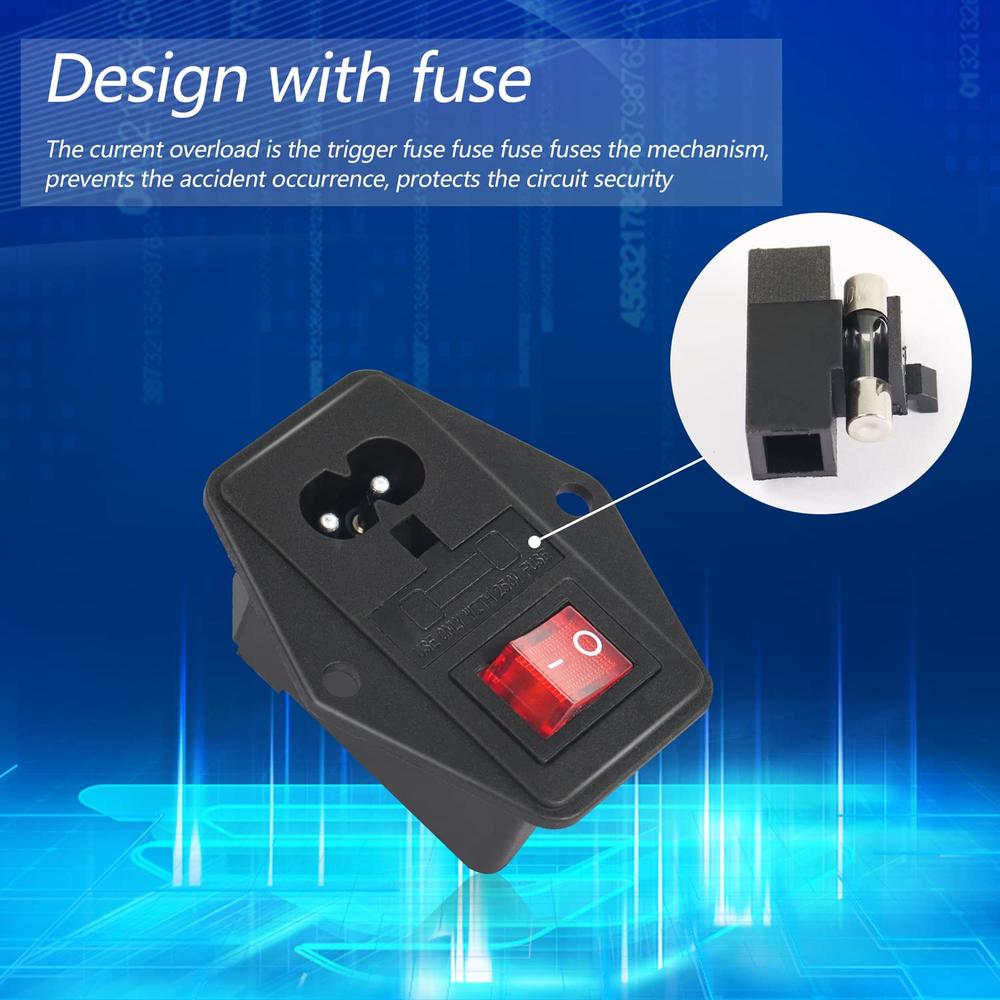 thinkstar 10A 250V Rocker Switch Power Socket Inlet Module Plug 10A ...